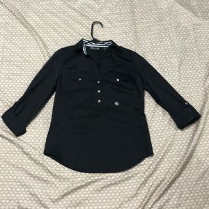 NWT NY&CO XS Black Button Down XS